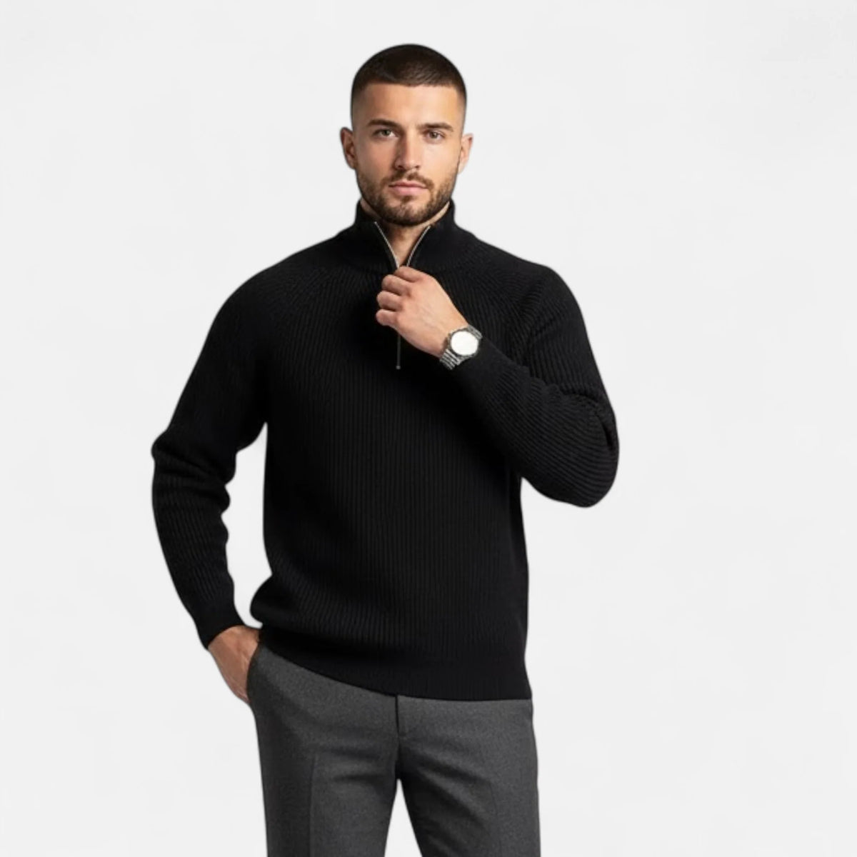 Men's Loose-Fit Knitted Sweater in Soft Fine-Knit Fabric 4