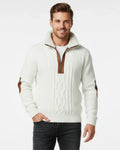 Men's Quarter Zip Pullover - Relaxed Fit Knitted Sweater for Cool Weather 0
