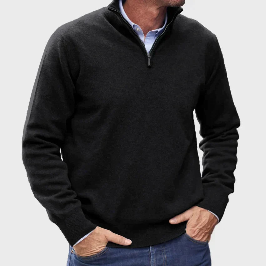 Men's Quarter Zip Sweater - Soft Knit for Smart-Casual Layering 0