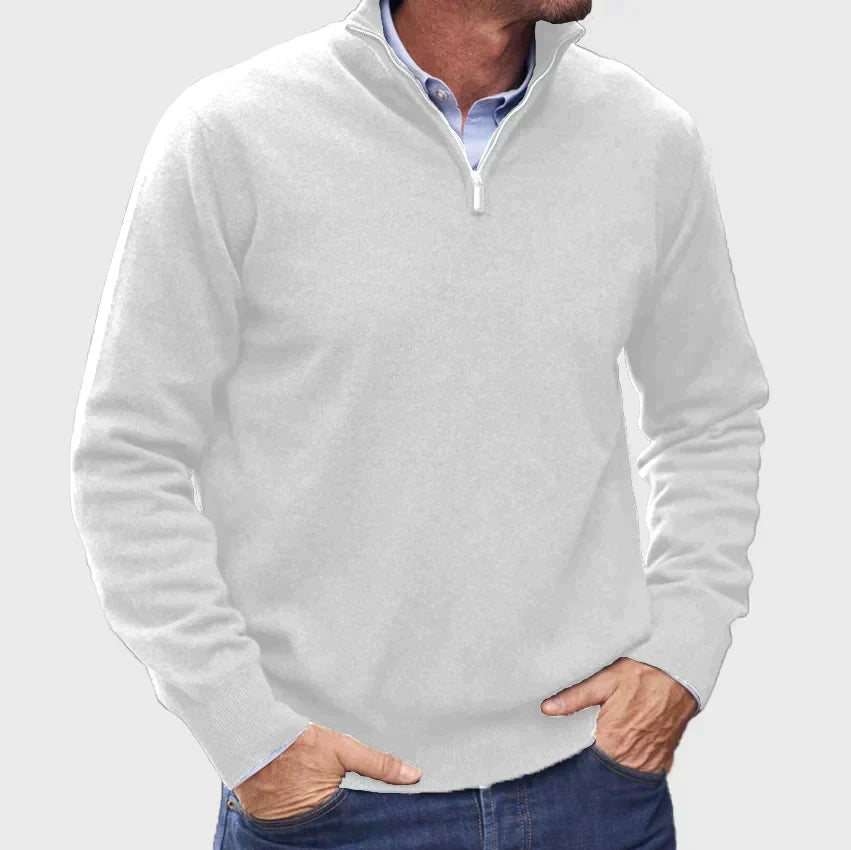 Men's Quarter Zip Sweater - Soft Knit for Smart-Casual Layering 1