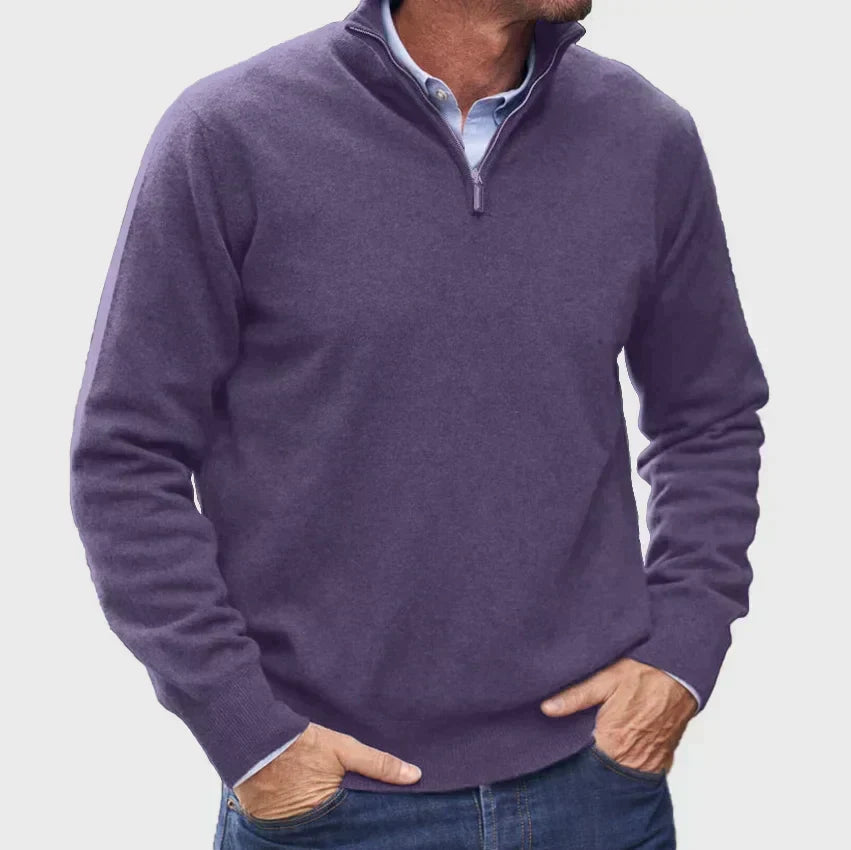 Men's Quarter Zip Sweater - Soft Knit for Smart-Casual Layering 3