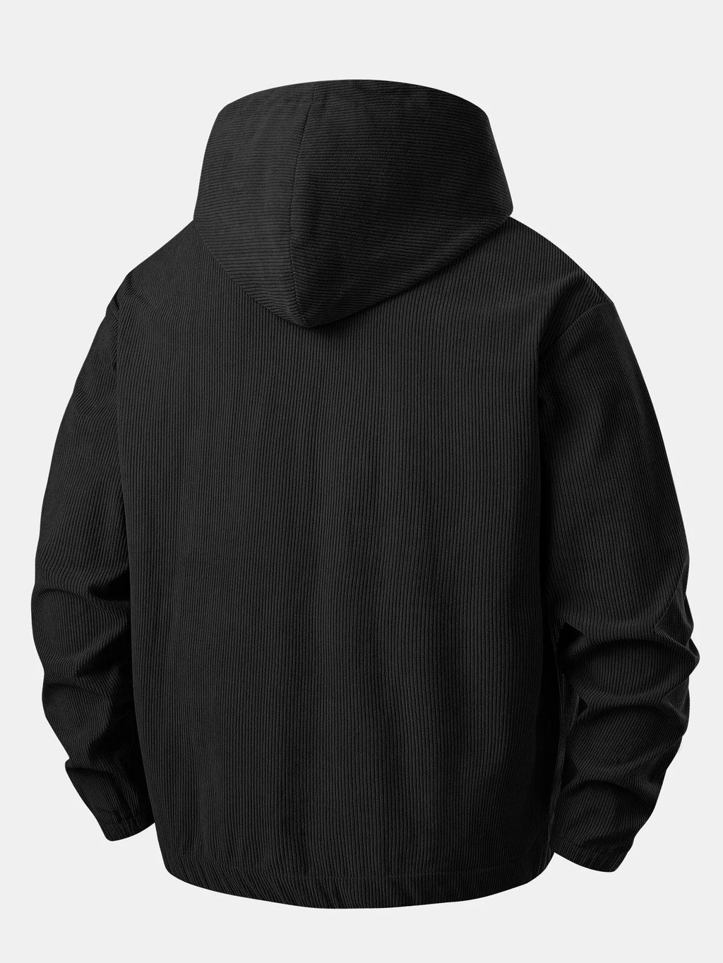 Men's Relaxed Corduroy Hoodie with Quarter-Zip for Layering 3