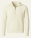 Men's Ribbed Half-Zip Sweater with Stand-Up Collar for Everyday Wear 0