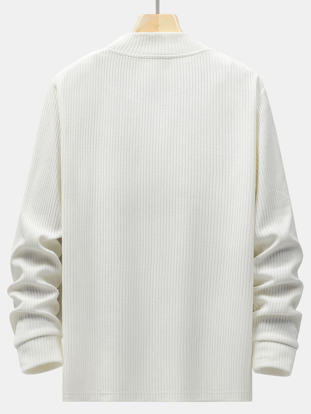 Men's Ribbed Mockneck Sweater in Stretch Rayon Blend for Comfort 2