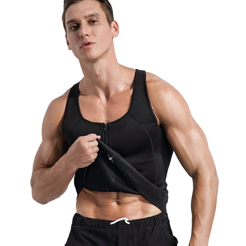 Men's Sleeveless Sweatshirt with Zipper Closure for Active Training 3