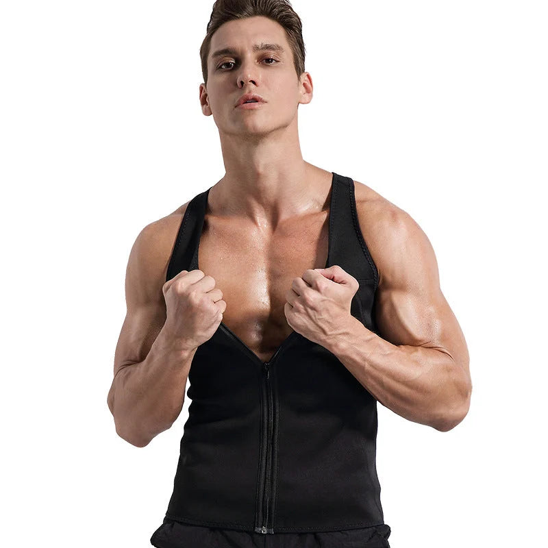 Men's Sleeveless Sweatshirt with Zipper Closure for Active Training 5