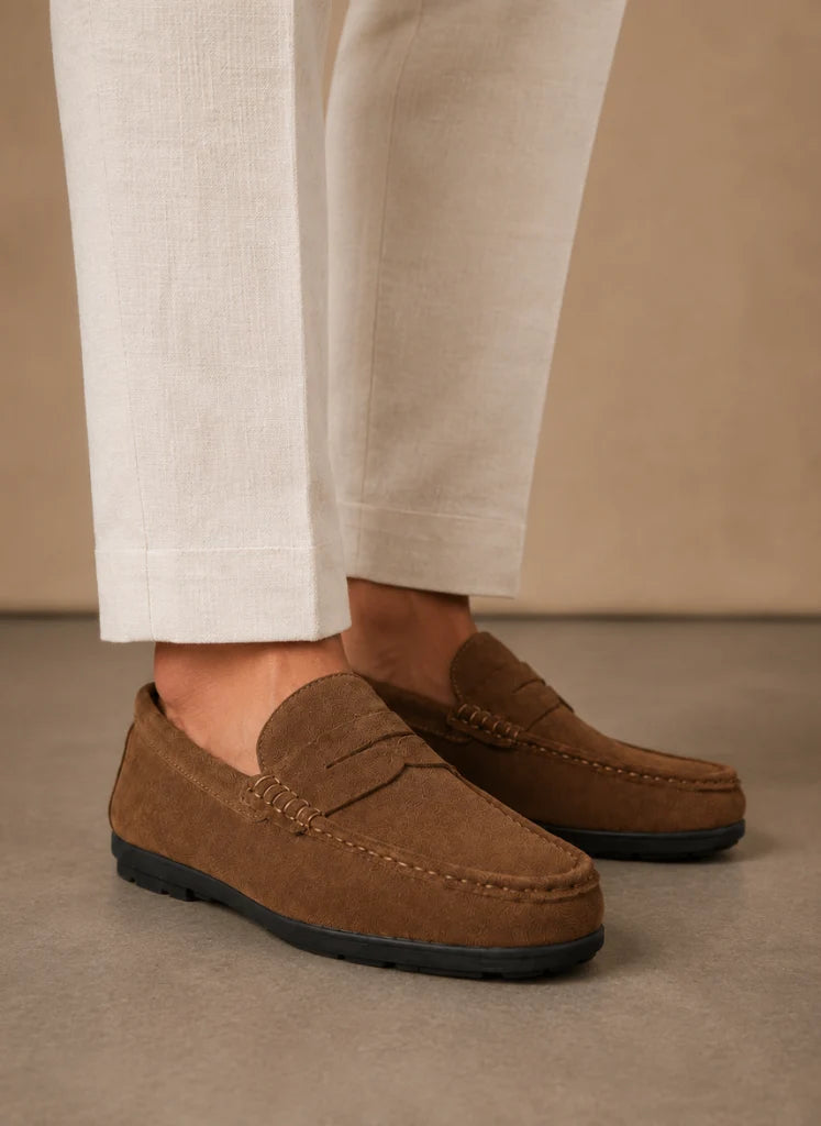 Men's Suede Loafers - Comfortable Slip-On Driving Shoes for Everyday Wear 1