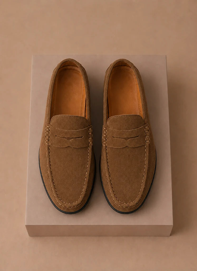 Men's Suede Loafers - Comfortable Slip-On Driving Shoes for Everyday Wear 2