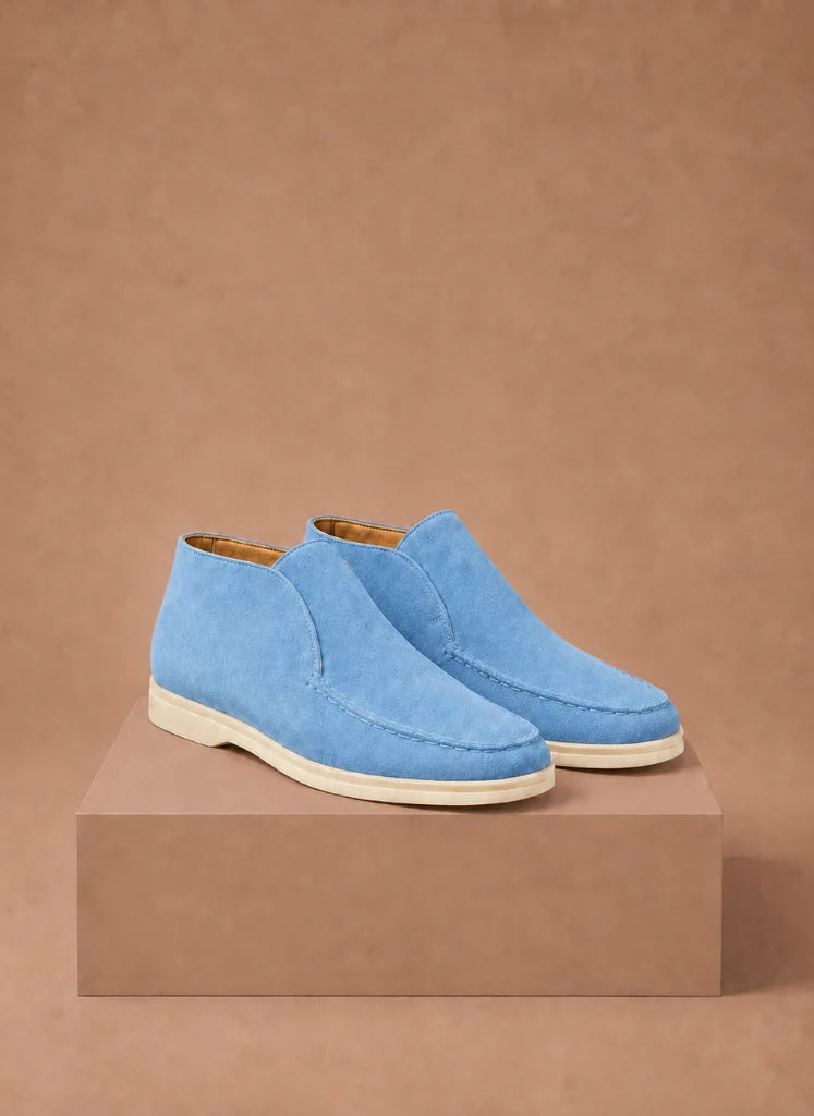 Men's Suede Loafers with Moc-Toe Design and Lightweight Sole 0