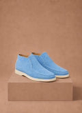 Men's Suede Loafers with Moc-Toe Design and Lightweight Sole 0