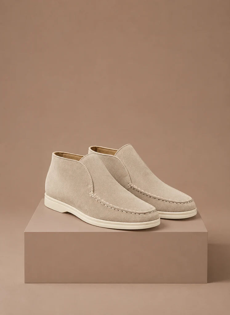 Men's Suede Loafers with Moc-Toe Design and Lightweight Sole 1
