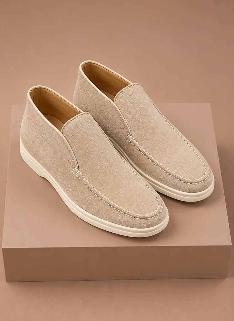 Men's Suede Loafers with Moc-Toe Design and Lightweight Sole 2