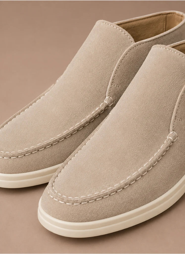 Men's Suede Loafers with Moc-Toe Design and Lightweight Sole 3