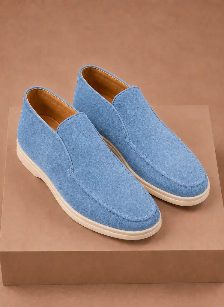 Men's Suede Loafers with Moc-Toe Design and Lightweight Sole 4