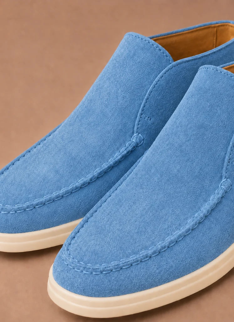 Men's Suede Loafers with Moc-Toe Design and Lightweight Sole 5