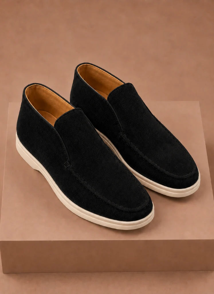 Men's Suede Loafers with Moc-Toe Design and Lightweight Sole 8