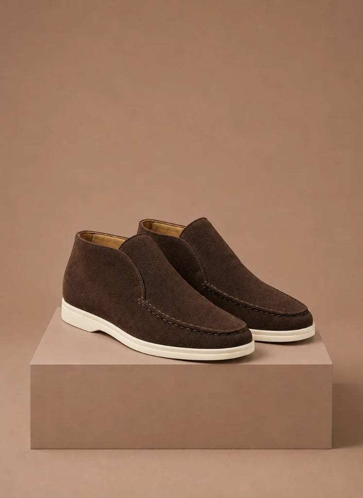 Men's Suede Loafers with Moc-Toe Design and Lightweight Sole 9