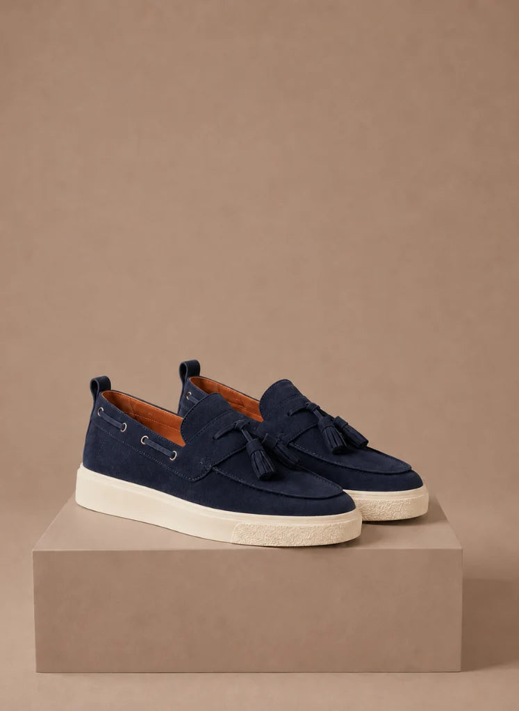 Men's Suede Loafers with Tassel Detail and Lightweight Sole 6