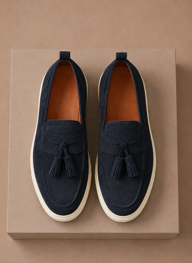 Men's Suede Loafers with Tassel Detail and Lightweight Sole 7