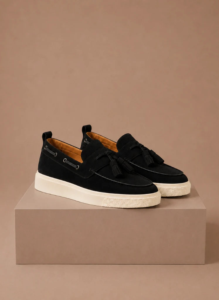 Men's Suede Loafers with Tassel Detail and Lightweight Sole 9