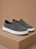Men's Suede Slip-On Sneakers with Cushioned Sole for Casual Wear 0
