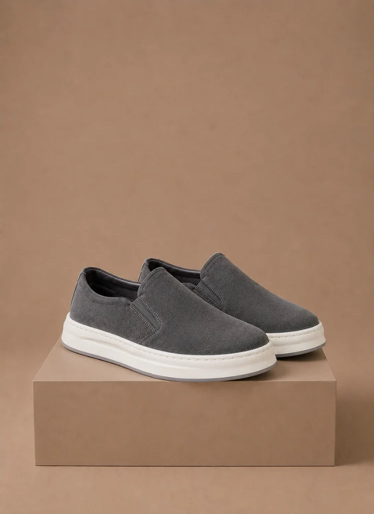 Men's Suede Slip-On Sneakers with Cushioned Sole for Casual Wear 1