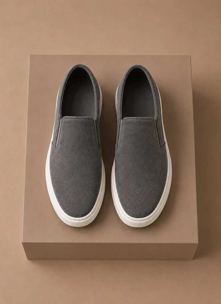 Men's Suede Slip-On Sneakers with Cushioned Sole for Casual Wear 2