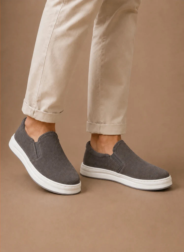Men's Suede Slip-On Sneakers with Cushioned Sole for Casual Wear 3