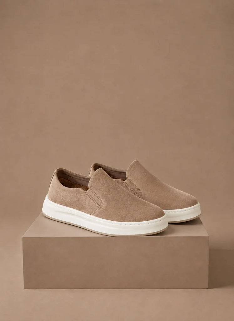 Men's Suede Slip-On Sneakers with Cushioned Sole for Casual Wear 4