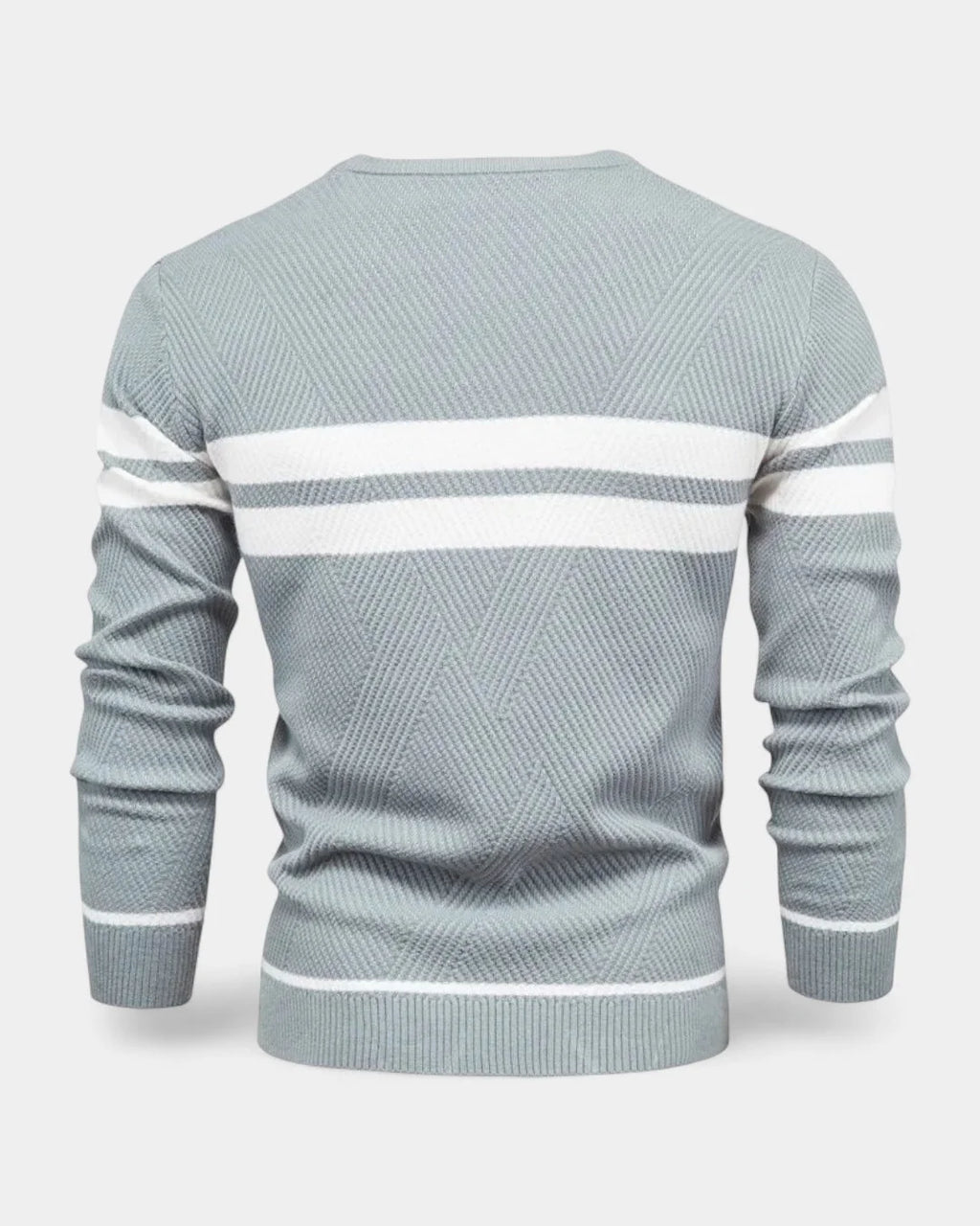 Men's Textured Crew Neck Sweater in Regular Fit for Autumn and Winter 5