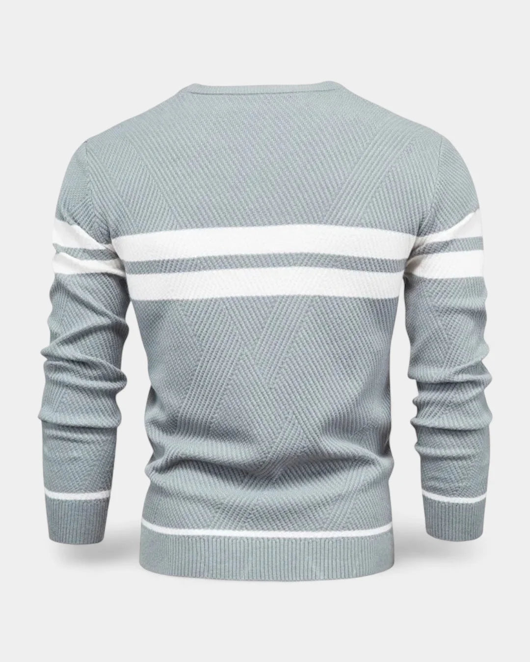 Men's Textured Crew Neck Sweater in Regular Fit for Autumn and Winter 5