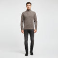 Men's Textured Half-Zip Sweater with Stand-Up Collar for Layering 0
