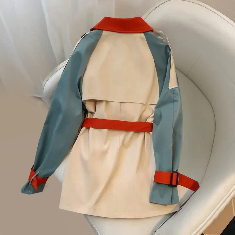 Mid-Length Trench Coat with Tailored Fit and Windproof Fabric 1