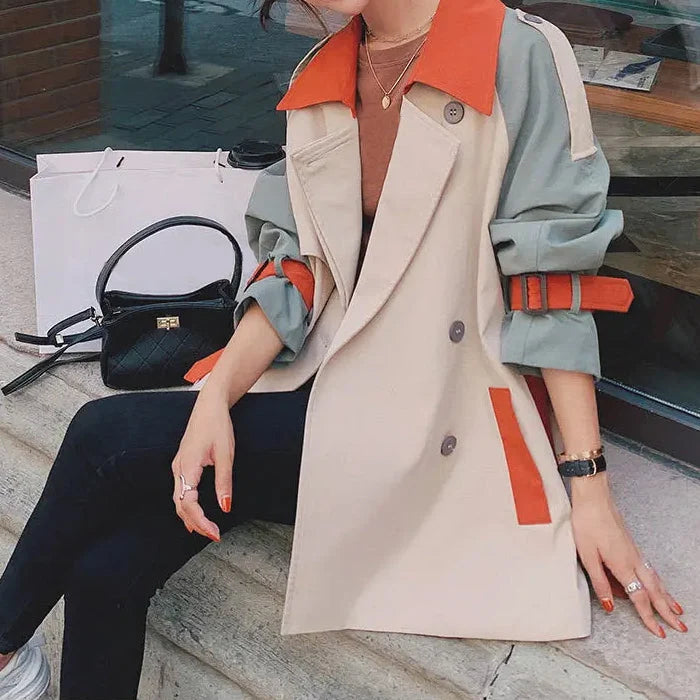 Mid-Length Trench Coat with Tailored Fit and Windproof Fabric 3