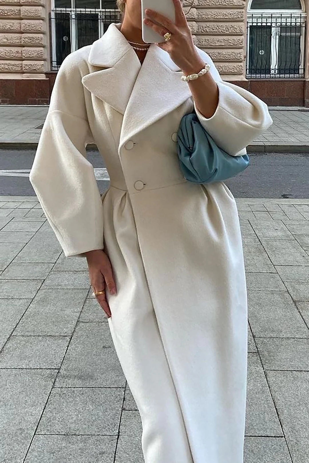 Midi Trench Coat with Double-Button Closure and Slim Fit 1