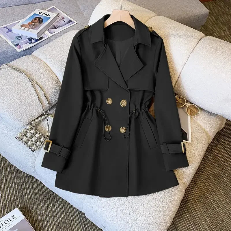 Midi Trench Coat with Flattering Fit and Durable Fabric 0