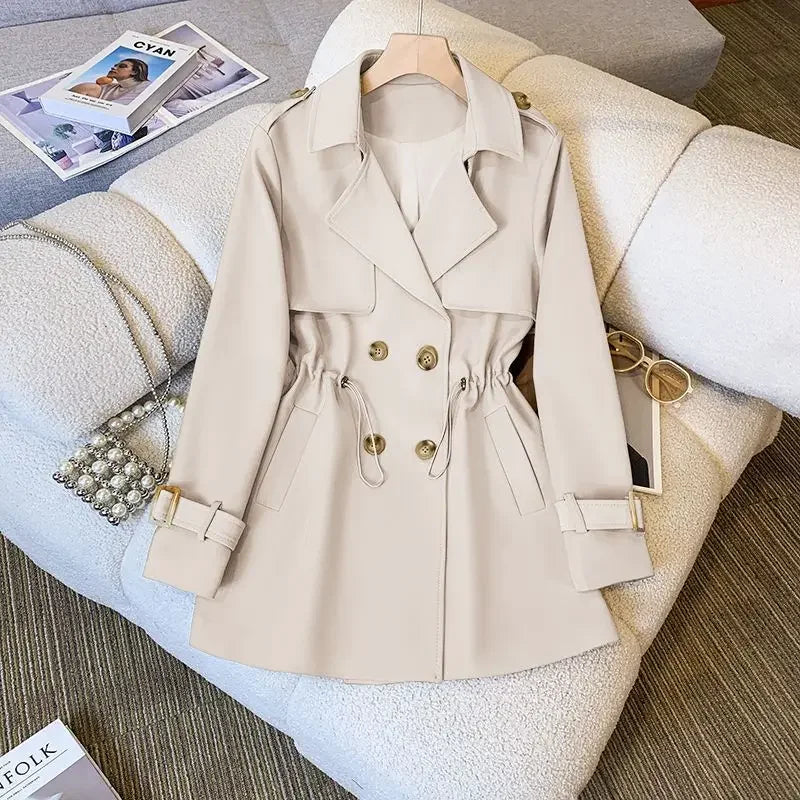 Midi Trench Coat with Flattering Fit and Durable Fabric 1