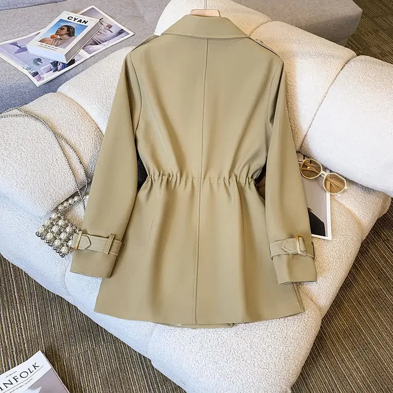 Midi Trench Coat with Flattering Fit and Durable Fabric 4