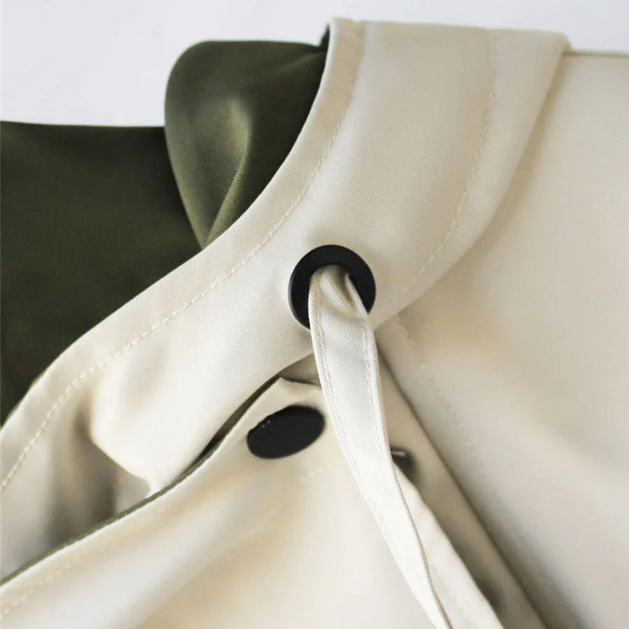 Oversized Hooded Trench Coat in Lightweight Nylon 6