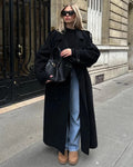 Oversized Long Winter Coat for Women with Double-Breasted Closure 0