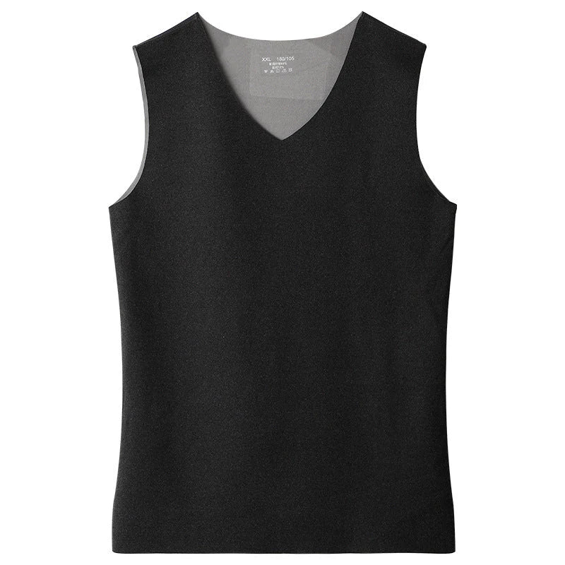 Reversible Men's Thermal Velvet Vest with V-Neck for Layering 1