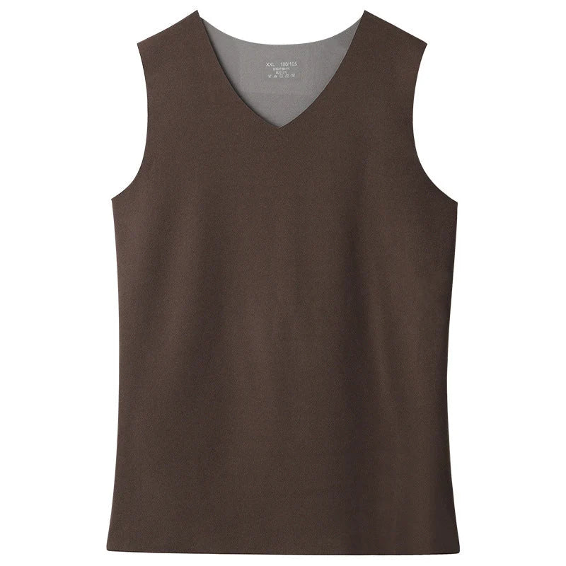Reversible Men's Thermal Velvet Vest with V-Neck for Layering 2
