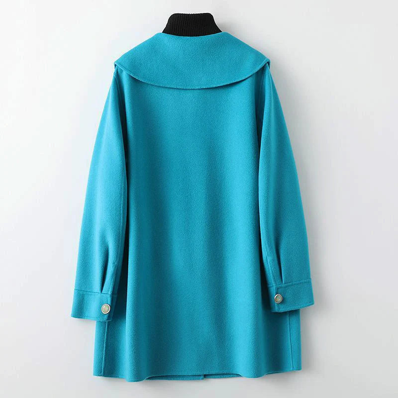 Reversible Mid-Length Wool Coat for Women - Sleek and Versatile Style 0