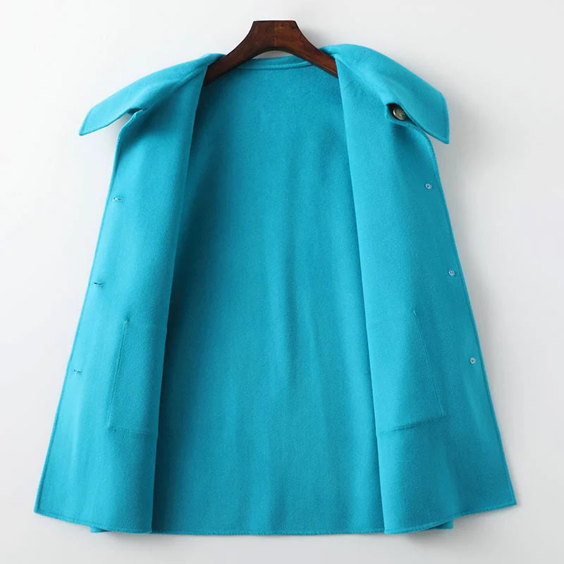 Reversible Mid-Length Wool Coat for Women - Sleek and Versatile Style 2