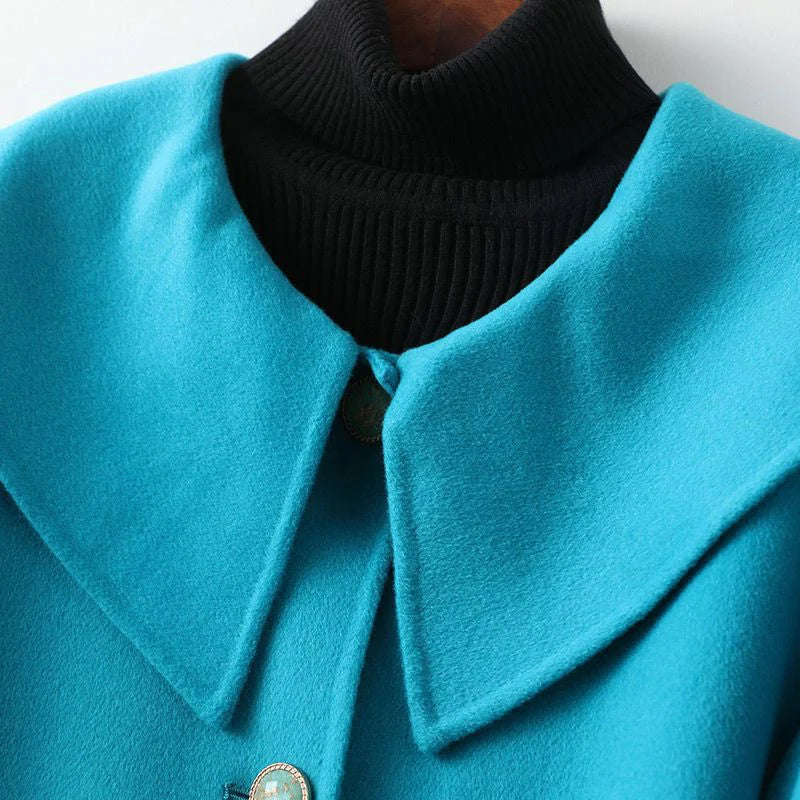 Reversible Mid-Length Wool Coat for Women - Sleek and Versatile Style 3