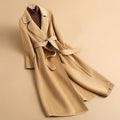 Reversible Slim Fit Long Trench Coat with Waist Belt 0
