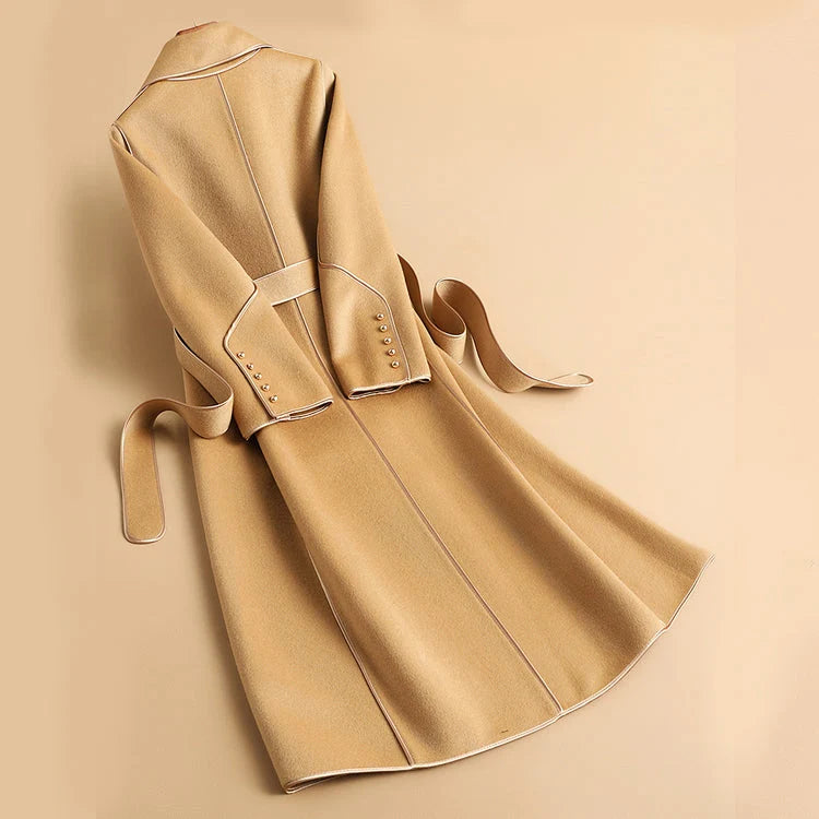 Reversible Slim Fit Long Trench Coat with Waist Belt 1
