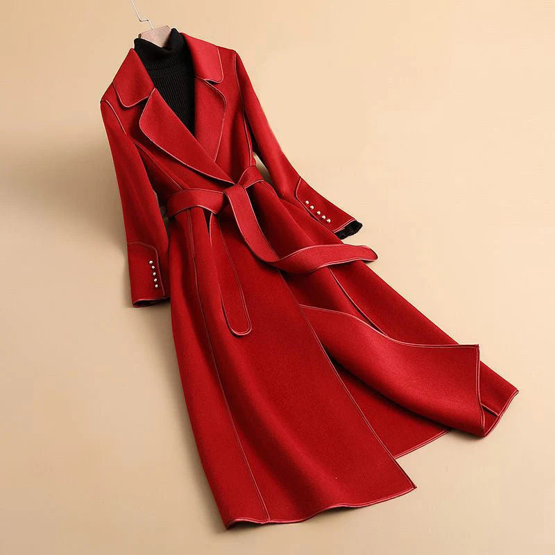 Reversible Slim Fit Long Trench Coat with Waist Belt 3