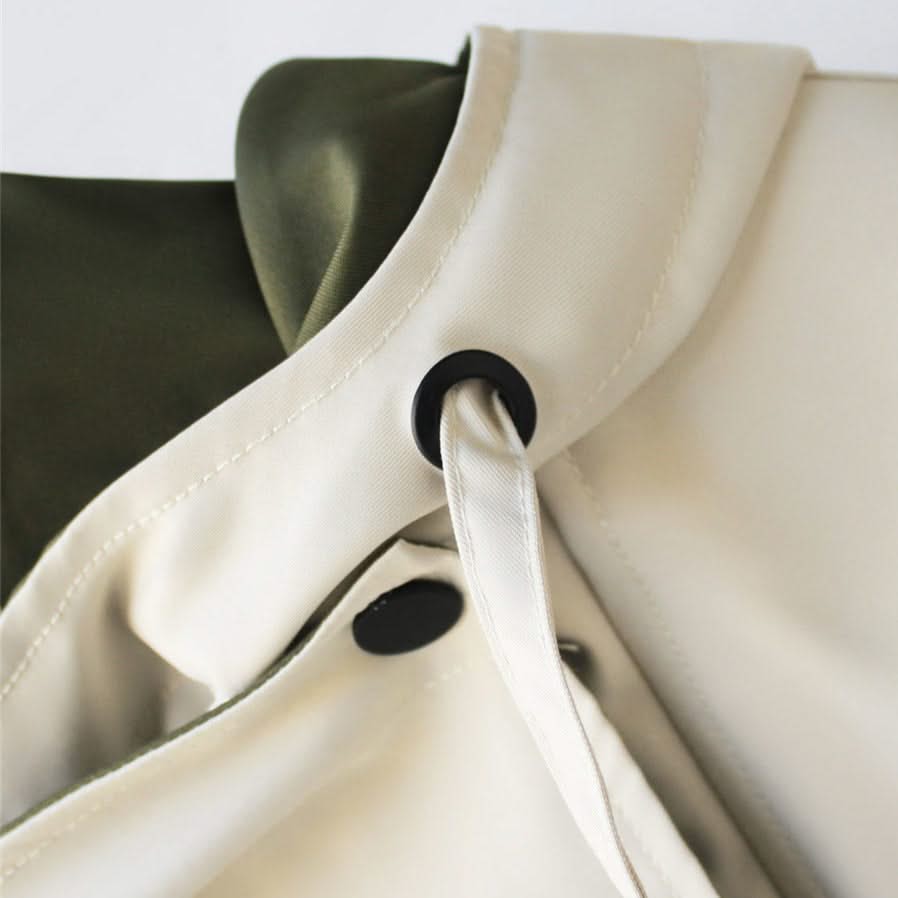 Two-Tone Short Hooded Jacket