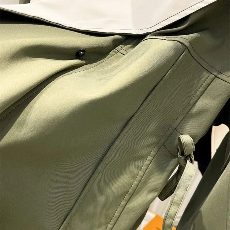 Two-Tone Short Hooded Jacket